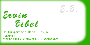 ervin bibel business card